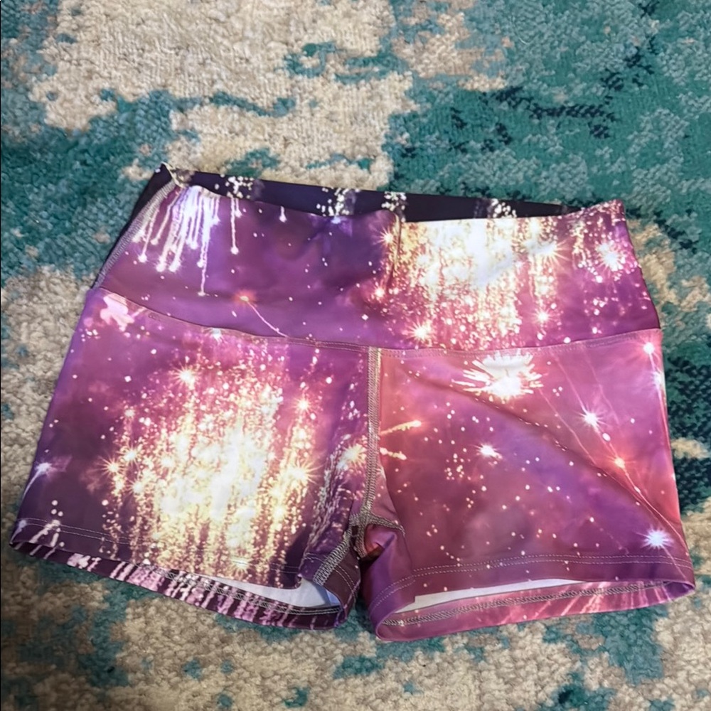 Purple Fireworks Print Savage Swim shorts